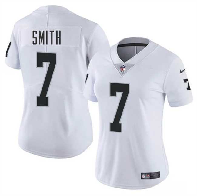 Womens Las Vegas Raiders #7 Geno Smith White 2025 Vapor Stitched Jersey Dzhi->las vegas raiders->NFL Jersey